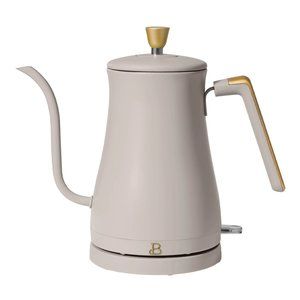 Beautiful 1-Liter Electric Gooseneck Kettle 1200 W, Porcini Taupe by Drew Barrym